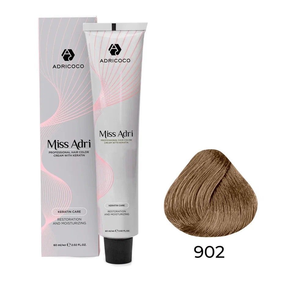 ADRICOCO, К/краска д/волос с кератином, Miss Adri 902 Осветляющий фиолетовый 60 мл, арт.8713798