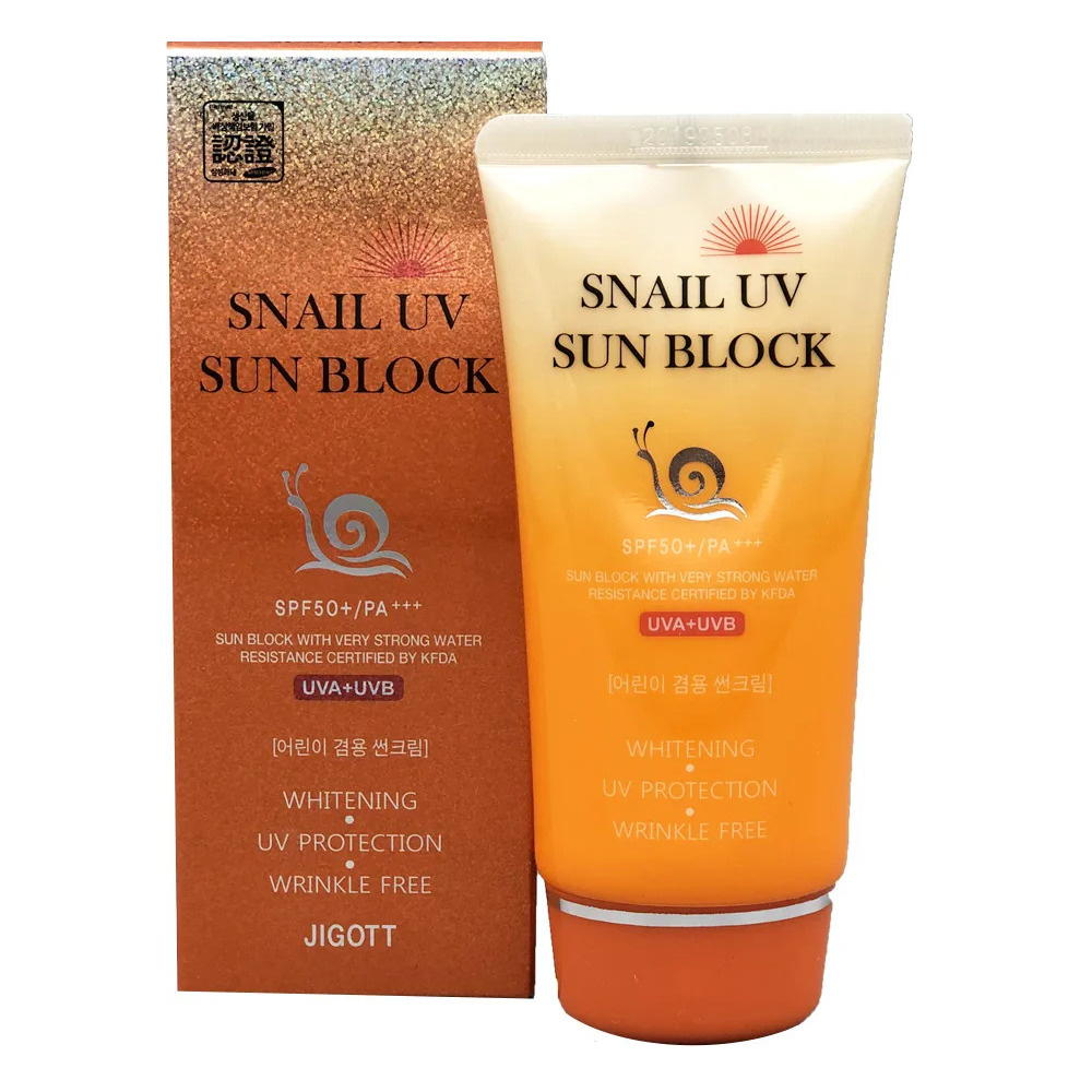 JIGOTT, Солнцезащитный крем с улиточным муцином SNAIL UV SUN BLOCK CREAM SPF50 PA+++, 70 мл