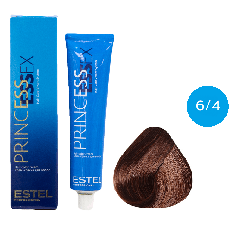 ESTEL PRINCESS ESSEX, 6/4 Крем-краска темно-русый медный, 60мл