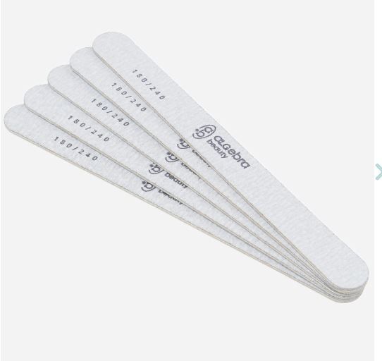 Algebra, Пилки на деревянной основе, СЕРЫЕ, размер Л ПЛЮС 180/240 грит, 25 шт