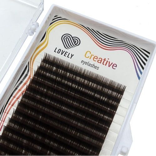 Lovely, Ресницы "темный шоколад"- 20 линий - MIX (D 0.10 7-12мм)