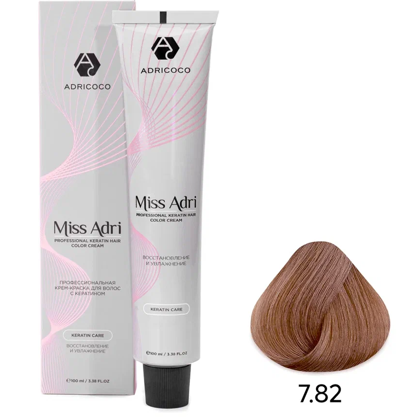 ADRICOCO, Крем-краска д/волос Miss Adri оттенок 7.82 Блонд шоколад. перламутр. 100 мл, арт 1637299
