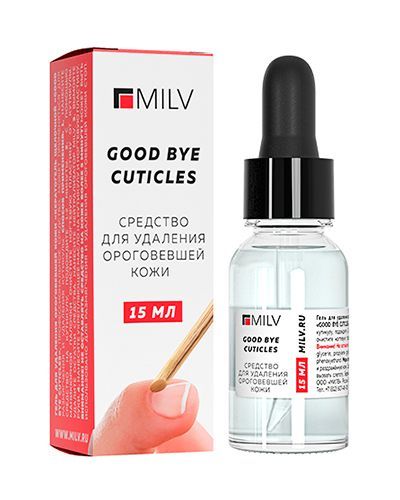 Картинка Milv, Кератогель щелочной «GOOD BYE CUTICLES». 15 мл Milv, Кератогель щелочной «GOOD BYE CUTICLES». 15 мл