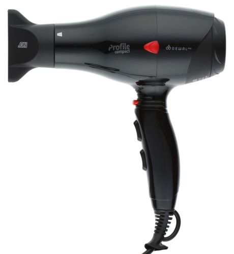 DEWAL, 03-119 Black Фен PROFILE COMPACT, черный, 600гр, размер 19см, 2000Вт, иониз, 2нас, пров3м