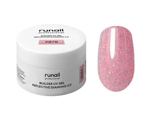 Runail, Моделирующий УФ-гель светоотражающий BUILDER UV GEL REFLECTIVE DIAMOND 2.0, 15г №9878