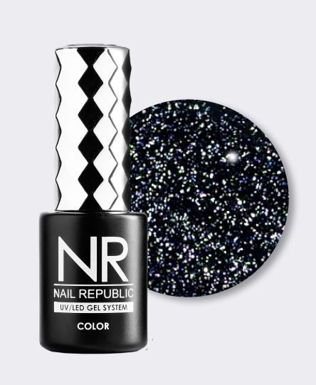 NR, Flash 06 гель-лак светоотражающий, Черный, 10 мл