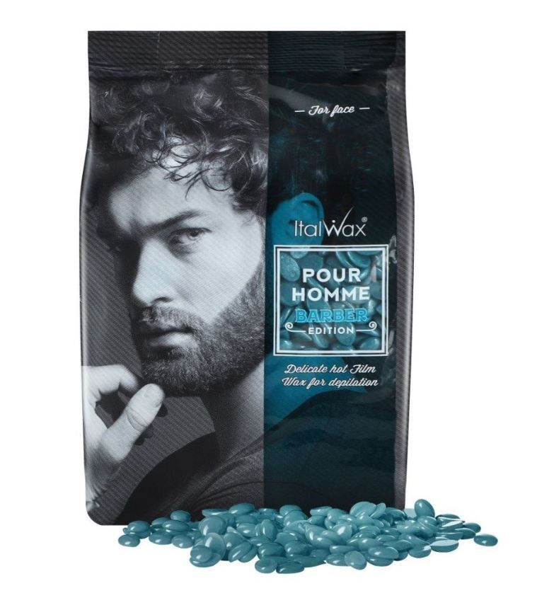 ItalWax, Воск горячий (пленочный) "POUR HOMME BARBER" (мужской), гранулы, 500 гр (Ч/З)