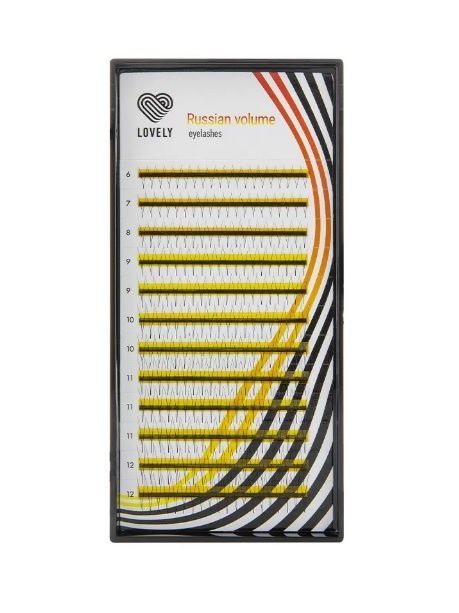 Lovely, Ресницы В ПУЧКАХ 2D - 12 линий - MIX (D 0.07 6-12mm)