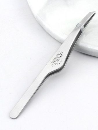 Leverald, Пинцет д/бровей ТА-106-Р3 (ручная заточка), СЕРЕБРО, 1шт