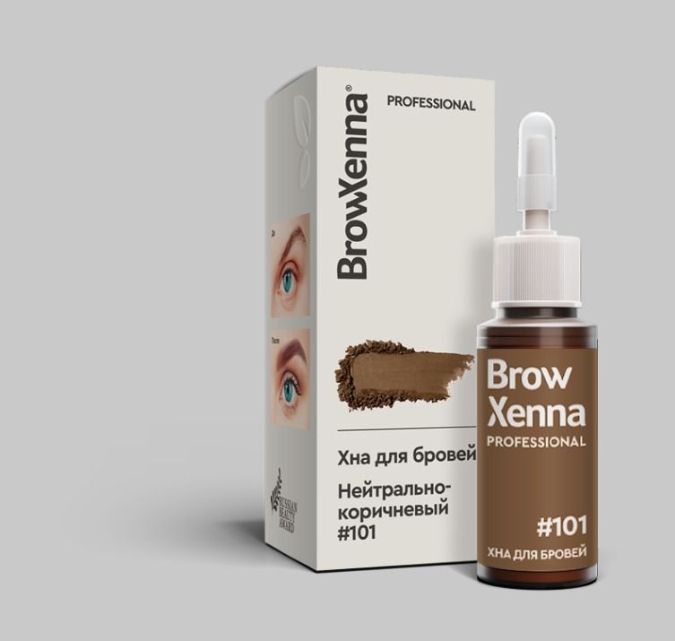 BrowXenna, Хна для бровей № 101 Нейтральный-коричневый в тюбике 10 мл ЧЗ
