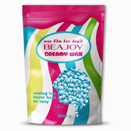 Beajoy, Воск пленочный creamy wax  " Lazur", гранулы, 1000 гр