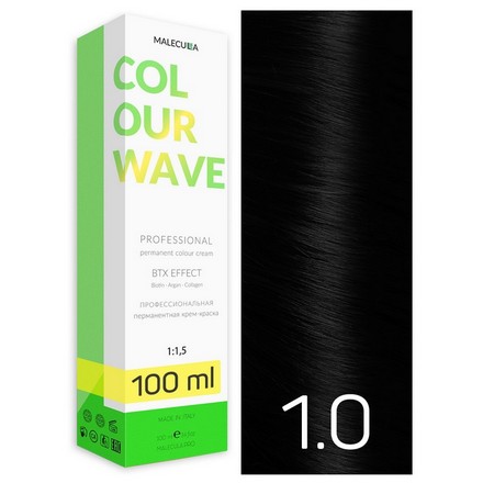 Malecula, Крем-краска 1.0 Intense Black/Интенсивный Черный, 100мл