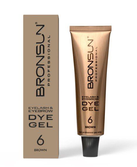 BRONSUN, Гель-краска для ресниц и бровей, цвет коричневый #6, 15мл ЧЗ