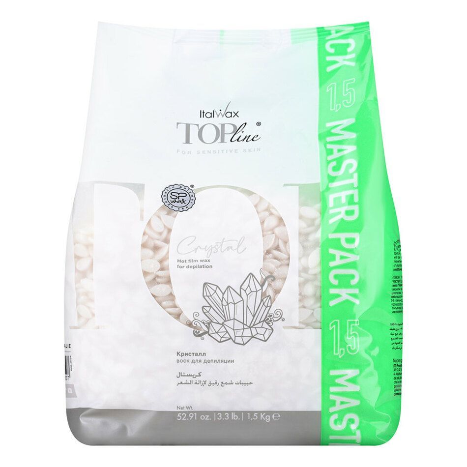 ItalWax Top Line, Воск горячий (пленочный) "Crystal" (кристалл), гранулы, 1,5кг (Ч/З)