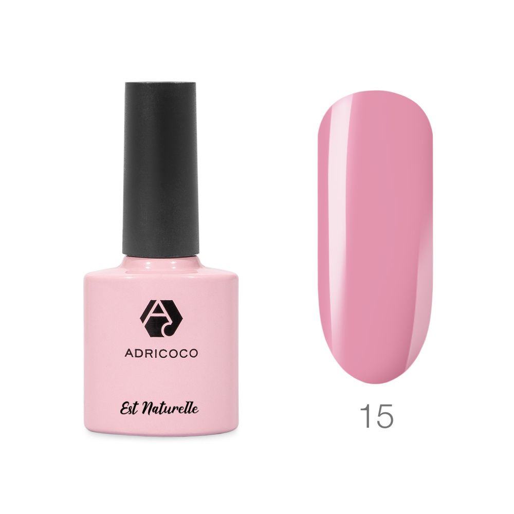 ADRICOCO , Гель-лак Est Naturelle №15 камуфлирующий розовый, 8 мл