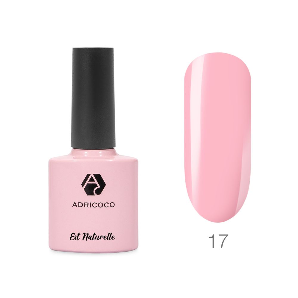 ADRICOCO, Гель-лак Est Naturelle №17 камуфлирующий яркий персиково-розовый, 8 мл