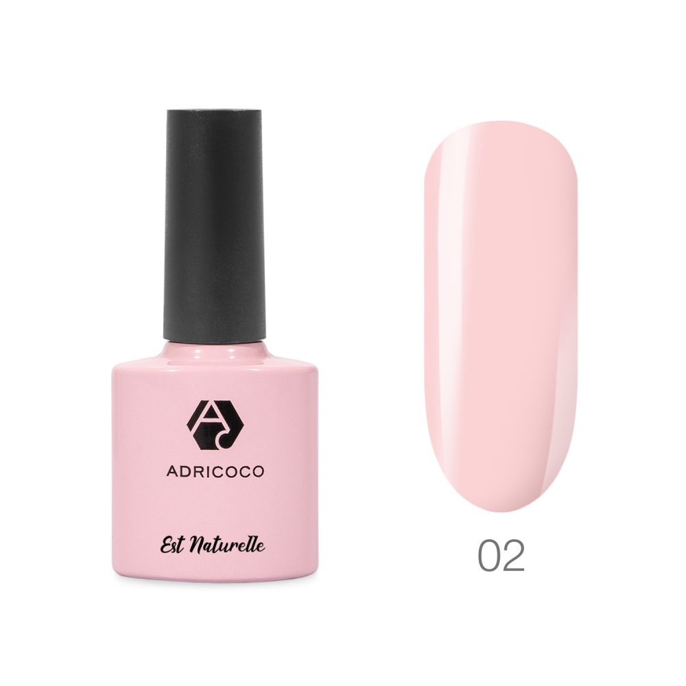 ADRICOCO, Гель-лак Est Naturelle №02 камуфлирующий нежно-розовый, 8 мл