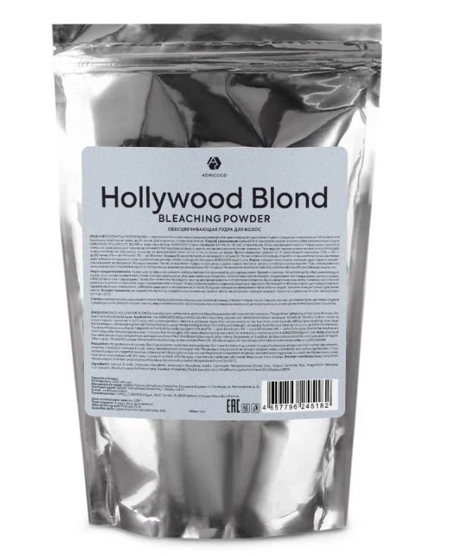 ADRICOCO, Обесцвечивающая пудра для волос Hollywood Blond, 9+ белая, 500 г, арт. 6245182
