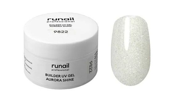 Runail, Моделирующий УФ-гель c шиммером BUILDER UV GEL AURORA SHINE, 15г №9822