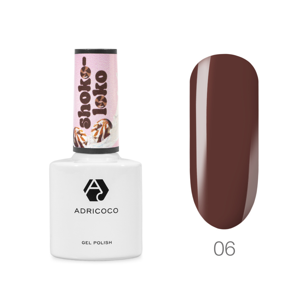 ADRICOCO, Гель-лак Shoko-LOKO №06 мулатка-шоколадка, 8 мл