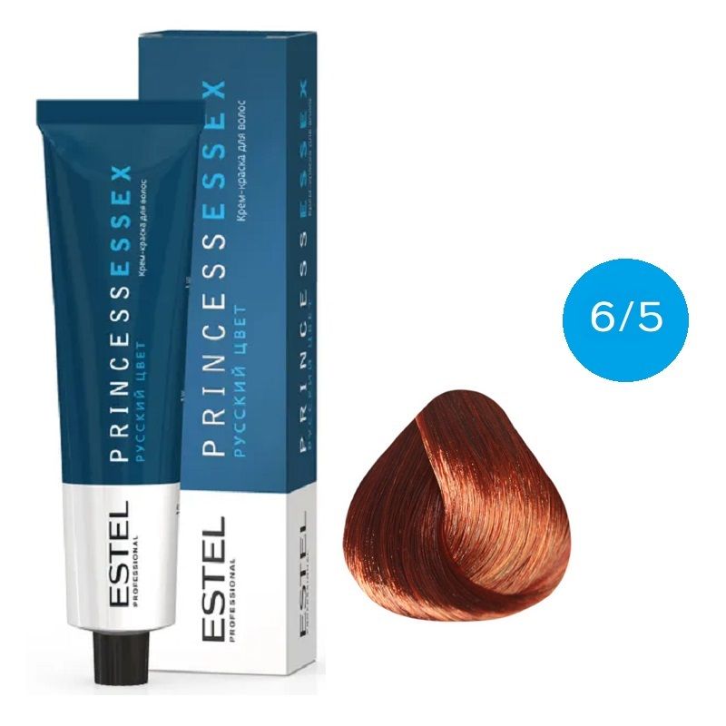 ESTEL PRINCESS ESSEX, 6/5 Крем-краска темно-русый красный, 60мл
