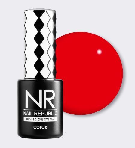 NR, 206 Perfect red гель-лак, Рубиново-красный, 10 мл ЧЗ