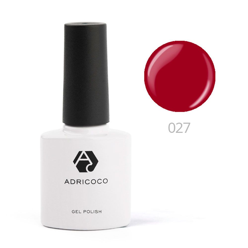 ADRICOCO, Цветной гель-лак №027 винный, 8 мл