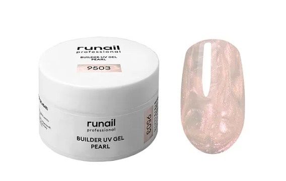 Runail, Моделирующий УФ-гель c жемчужным эффектом BUILDER UV GEL PEARL, 15г №9503 ЧЗ