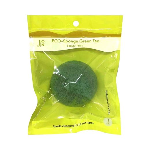 J:ON, Спонж конняку ЗЕЛЕНЫЙ ЧАЙ ECO-Sponge Green Tea, 1 шт 260121