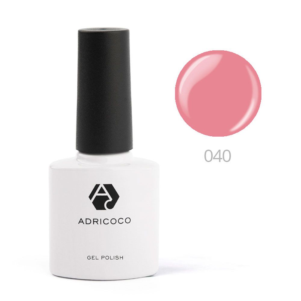 ADRICOCO, Цветной гель-лак №040 пыльно-розовый, 8 мл