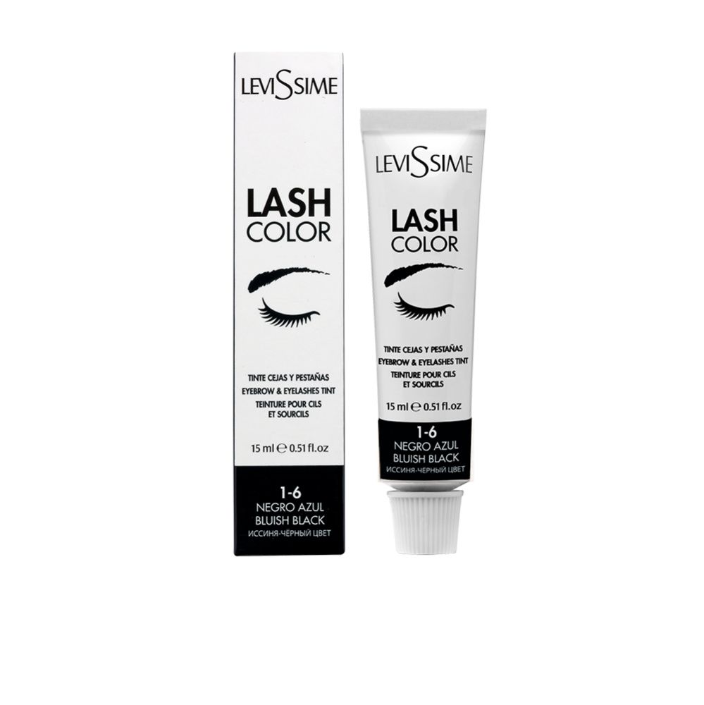 Levissime, LASH COLOR EYEBROWS, Краска для бровей и ресниц, иссине-черный 1-6, 15 мл. (ЧЗ)