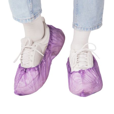 Elegreen, Бахилы стандарт п/э фиолетовые 2,6 гр, 50 пар, арт. ЭГЦФ-20/50