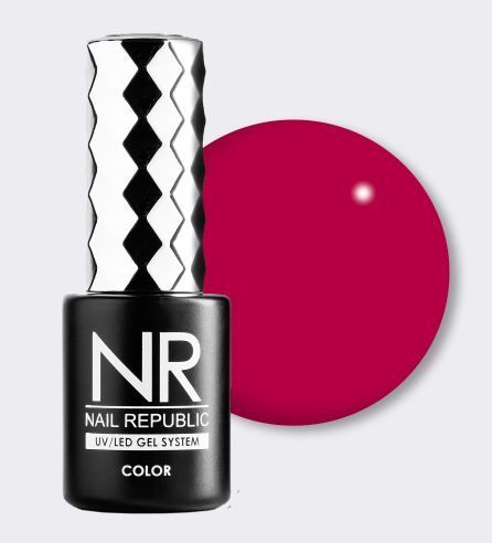 NR, 204 Perfect red гель-лак, Перламутрово-рубиновый, 10 мл