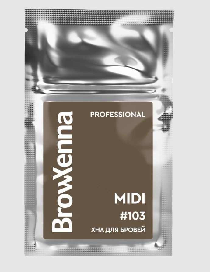 BrowXenna, Хна для бровей #103,серо-коричневый,(midi-саше), 3 г, 1 шт.