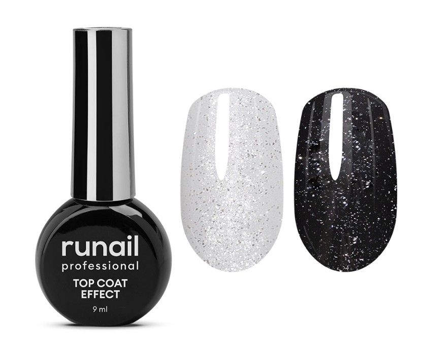 Runail, Глянцевый топ Top Сoat EFFECT SILVER SHINE, 9 мл №9911