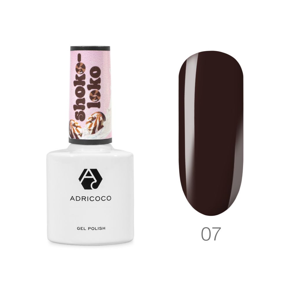 ADRICOCO, Гель-лак Shoko-LOKO №07 шоколадный чик, 8 мл