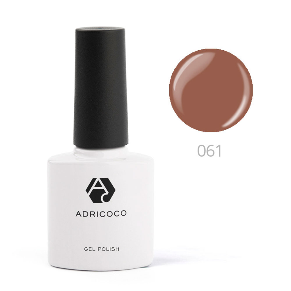 ADRICOCO, Цветной гель-лак №061 кофейный, 8 мл