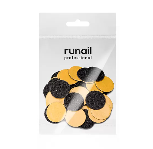 Runail, Сменные файлы,  размер М (20 мм), 180 грит, чёрный, 50шт. №7034
