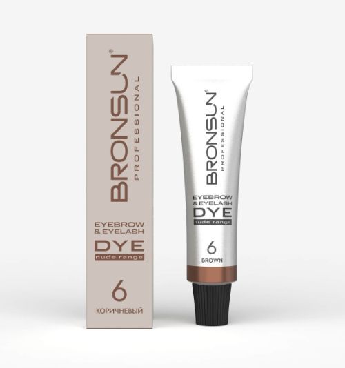 BRONSUN NUDE RANGE, Крем-краска для бровей и ресниц, цвет коричневый #6, 15 мл(ЧЗ)