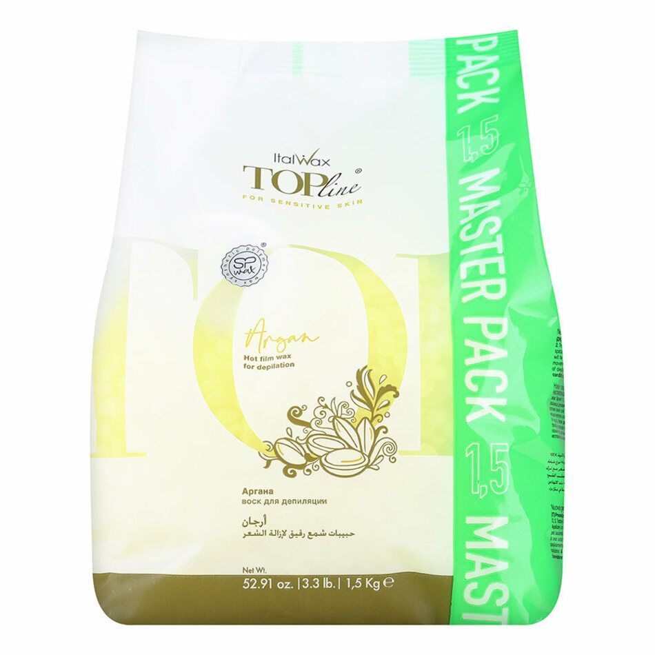 ItalWax Top Line, Воск горячий (пленочный) "Argan" (Аргана), гранулы, 1,5кг (Ч/З)