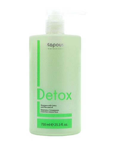 Kapous, Шампунь для волос с Сельдереем и маслом семени Льна "Detox", 750 мл, ар.3044