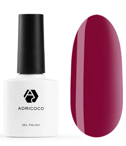 ADRICOCO, Цветной гель-лак №022 темно-малиновый, 8 мл