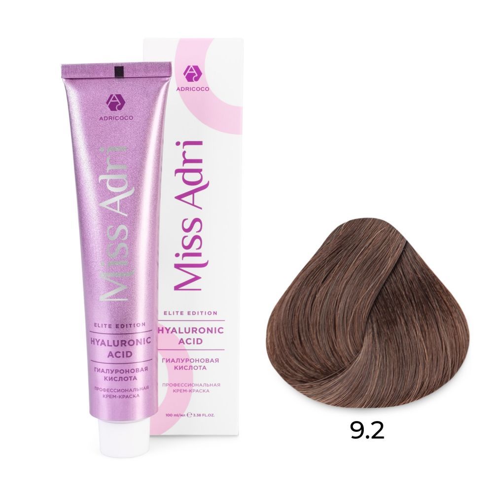 ADRICOCO, К/к д/волос Miss Adri Elite Edition, 9.02 Очень св.блонд прозр.фиолет, 100 мл, арт.767355 