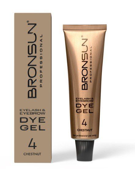 BRONSUN, Гель-краска для ресниц и бровей, цвет медный каштан #4.1, 15мл