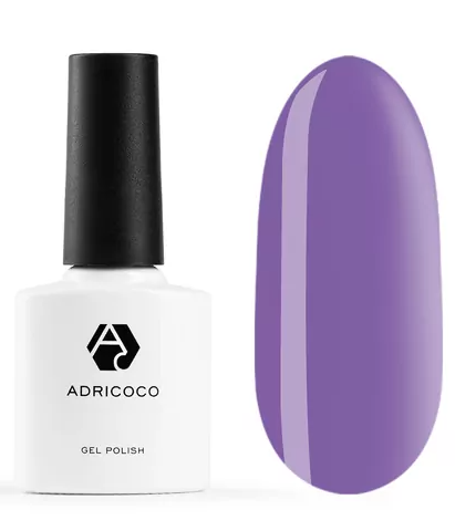ADRICOCO, Цветной гель-лак №101 насыщенный фиалковый, 8 мл