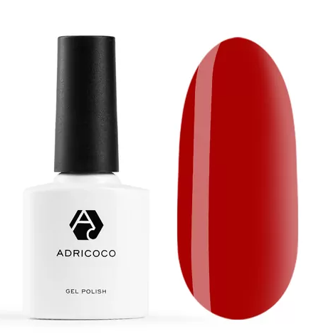 ADRICOCO, Цветной гель-лак №133 пламенно-алый, 8 мл