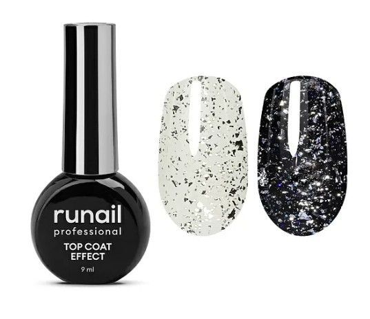Runail, Глянцевый топ Top Сoat EFFECT SILVER POTAL, 9 мл №9908