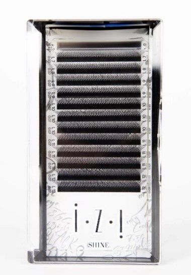 elSHINE, Ресницы черные IZI пучки 2D YY, микс, 12 лент (D 0.07 7-12мм)