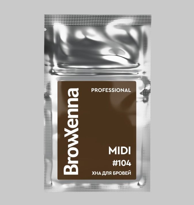 BrowXenna, Хна для бровей #104, горький шоколад, (midi-саше), 3 г, 1 шт.