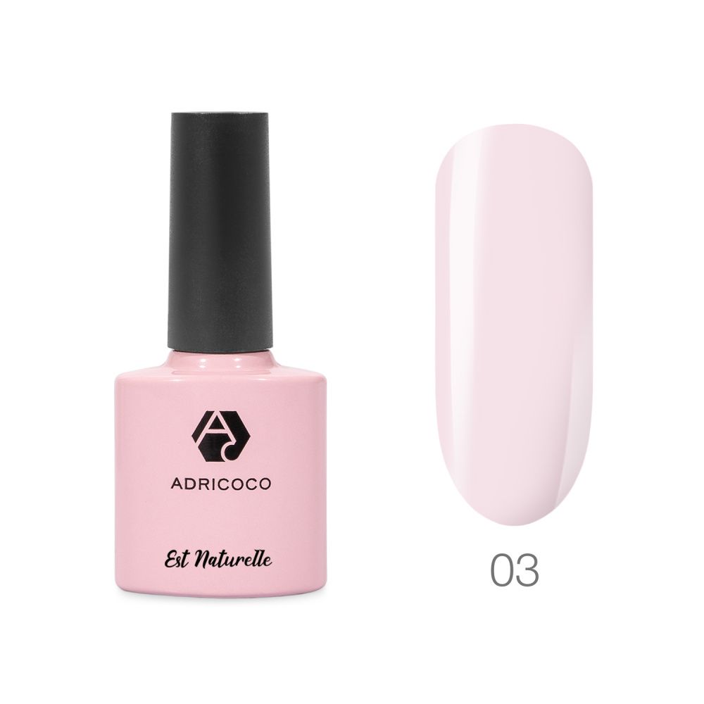 ADRICOCO, Гель-лак Est Naturelle №03 камуфлирующий светло-розовый, 8 мл